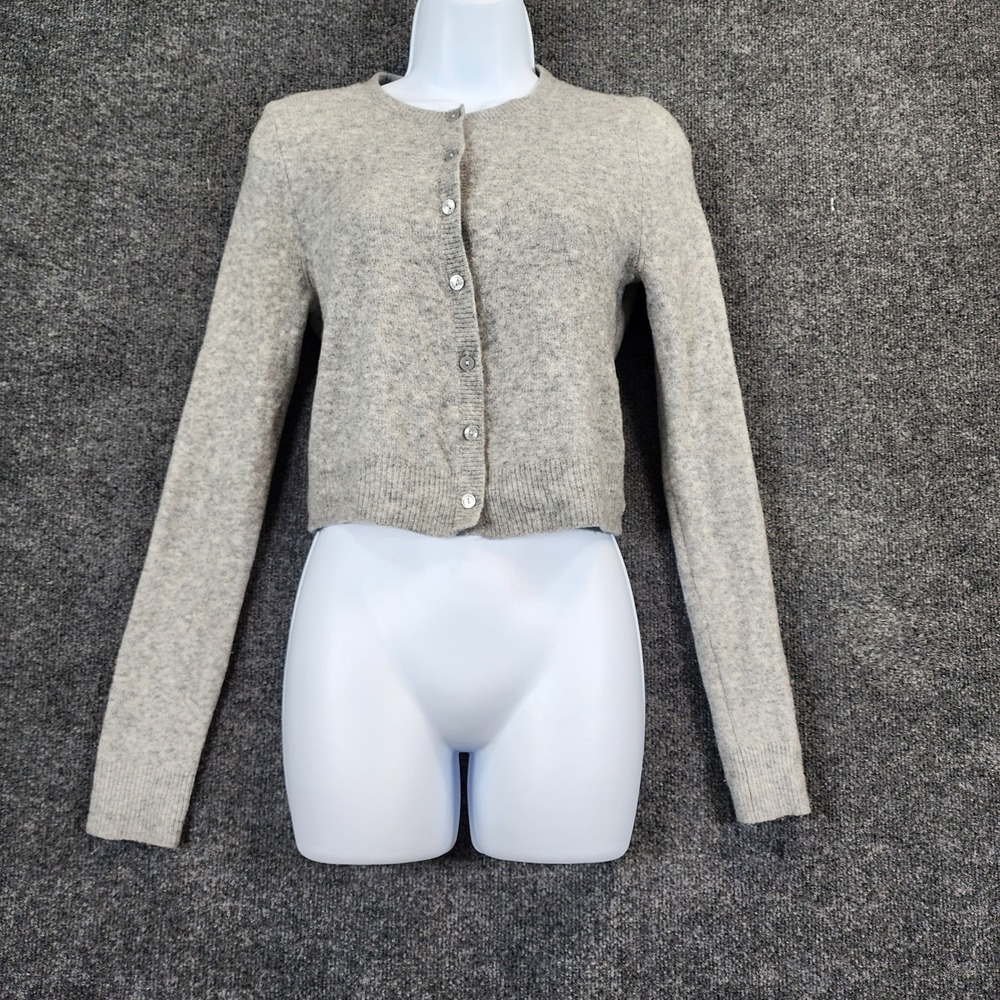 Abercrombie & Fitch Women Merino Wool Blend Coquette Preppy Crop Cardigan Size S